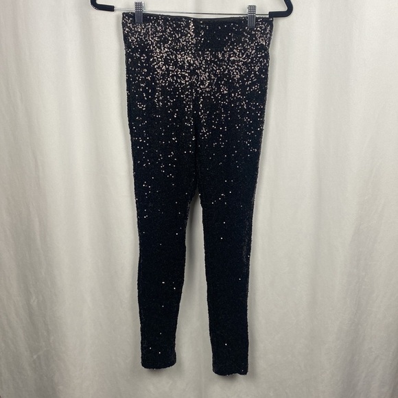 Daisy Mae by Obviously Chic Black Sequin Sparkle Legging Pants - Size Small - Picture 4 of 14